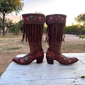 Rare Old Gringo Women’s FringeFloralEmbroidered Tall High Heel WesternBoots 9.5B